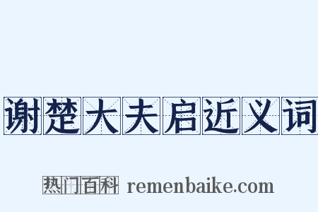 谢楚大夫启近义词是什么意思的图片